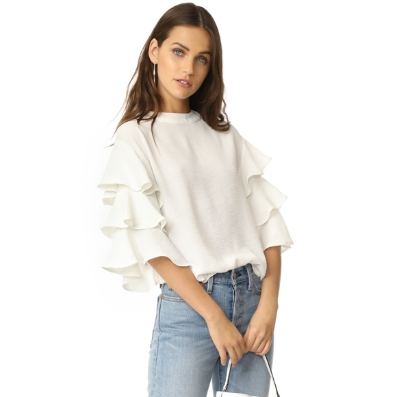 Endless Rose Tops - NWT Endless Rose Shopbop White Ruffle Shirt